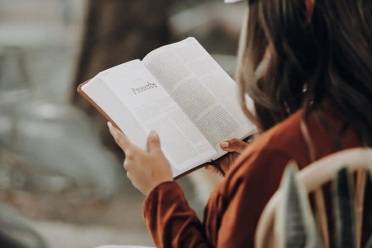 person reading the bible